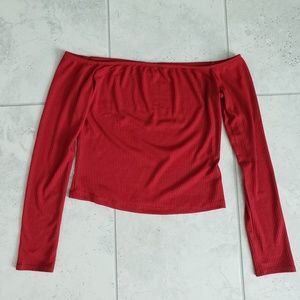 Off the shoulder long sleeve top